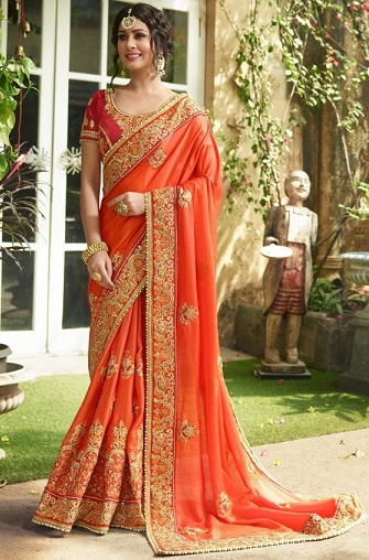 Designer Shimmer Saree