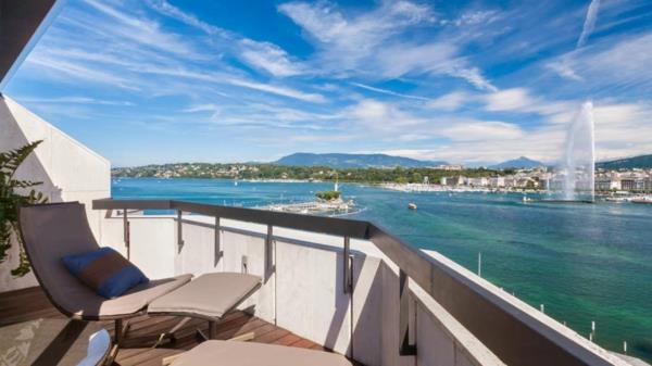 Yksityisyysnäyttö terassi beige painos harmaa alus geneva