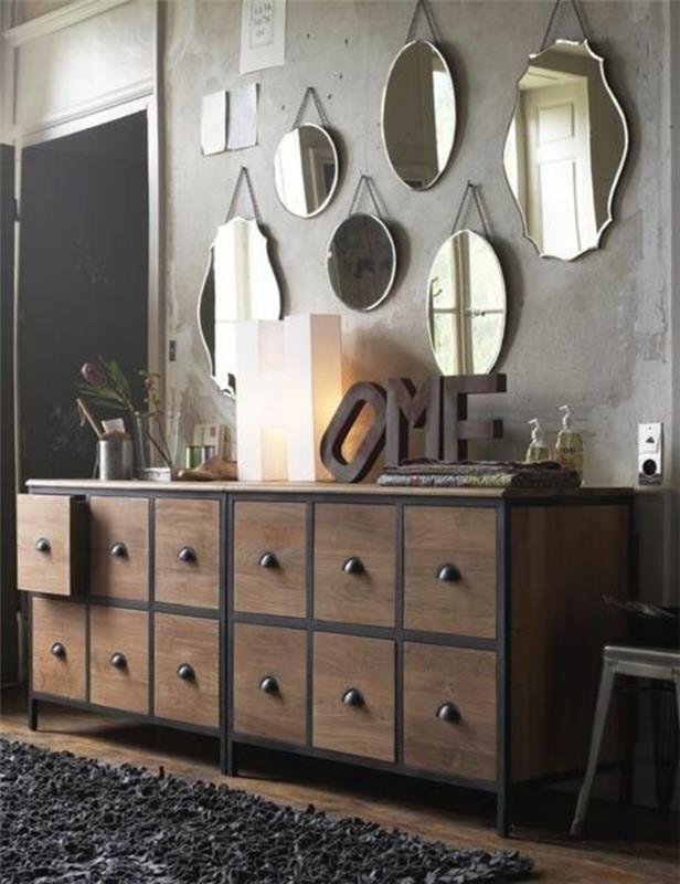 senkki koristella pöytävalot seinäpeili puu kirjaimet koristelu lipasto sideboard olohuone