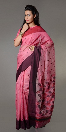 Pink Silke Cotton Silk Mixed Saree