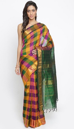 Ternet bomuld Saree