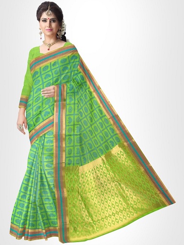 Fancy silke bomuld Saree