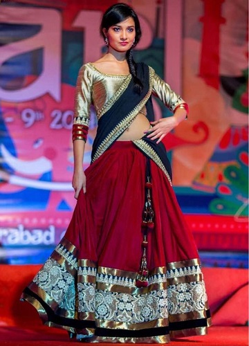 Bomuldssilke Lehenga Choli