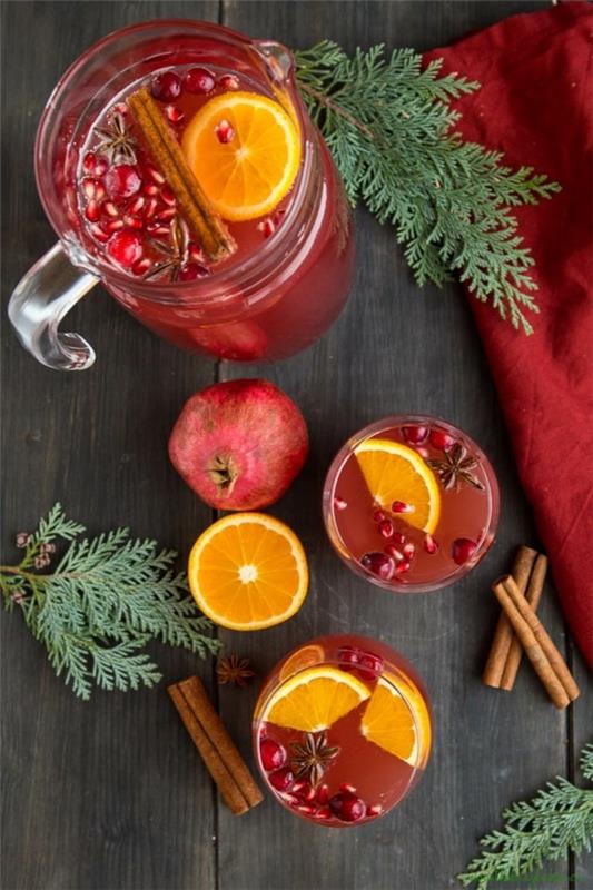uudenvuodenaaton booli ilman alkoholia kanelin ja granaattiomenan kanssa
