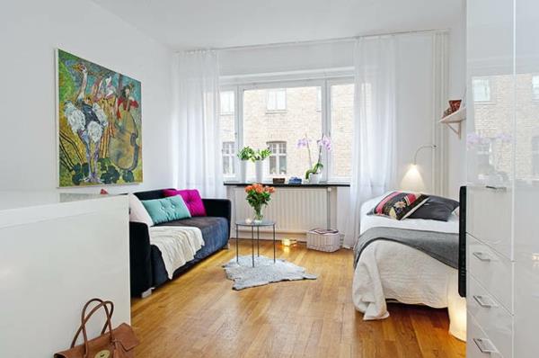 Kalustettu yhden asunnon huoneisto lattia puu