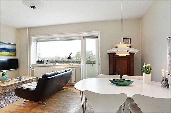 yhden asunnon kalustus huoneisto valkoinen