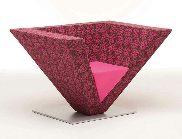 istuimet moderni nojatuoli pyramidi suunnittelu vaaleanpunainen vivahteita
