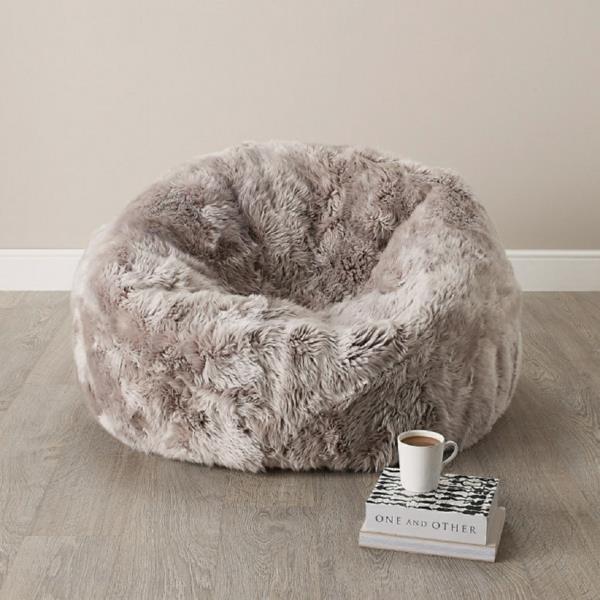 beanbag nojatuoli beige mukavaa lampaannahkaa