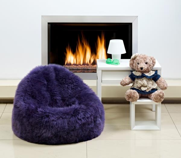 beanbag nojatuoli violetti lasten takka