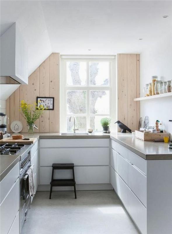 Skandinaavinen asuminen Esimerkkejä huonekalusuunnittelusta pieni keittiö