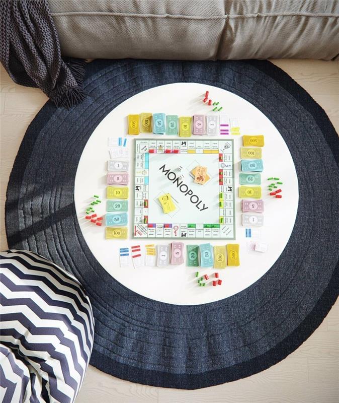 Skandinaavinen olohuoneen huonekalut pyöreä matto Monopoly