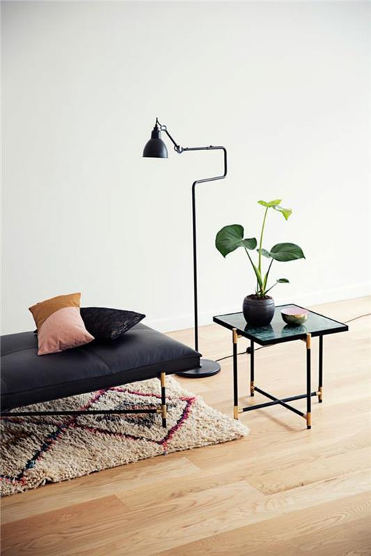 Skandinaavinen elävä tyylikäs design -huonekalut musta