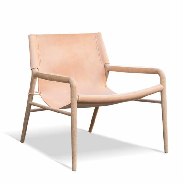 skandinaaviset huonekalusuunnittelijan tuolit puuta ja nahkaa