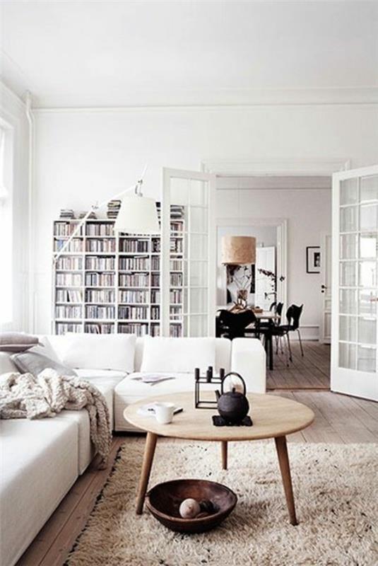 Skandinaaviset huonekalut puu sohvapöytä olohuone moderni sisustus