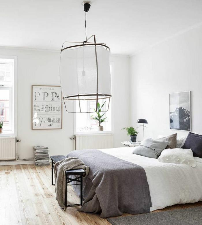 skandinaaviset matot makuuhuone valkoinen harmaa