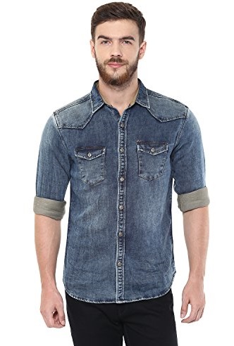Kék Retro Slim Fit póló