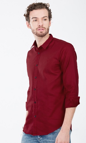 Rød Casual Slim Fit skjorte