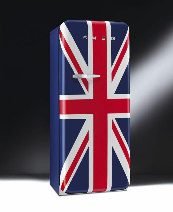 smeg jääkaappi retro design moderni tekniikka union jack