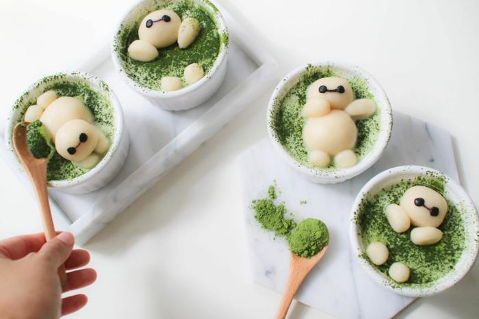 välipalaideoita jälkiruokaresepti vanukas baymax matcha