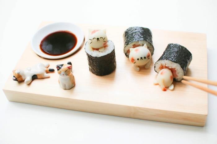 välipala ideoita sushi resepti japanilainen ruoka taide kissoja