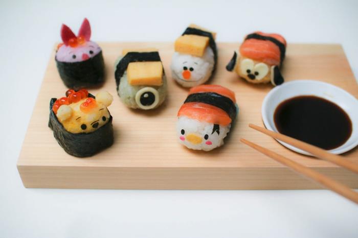 välipala ideoita sushi reseptejä tsum tsum disney sarjakuvahahmoja