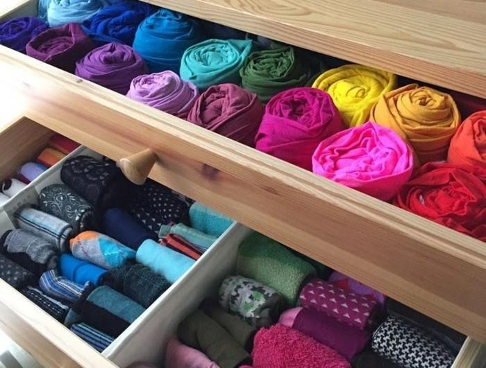 sukat kankaat taitettavat kaapit siistiminen konmari -menetelmä