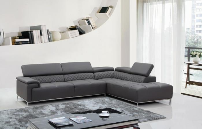 sohva harmaa kulmasohva tyylikäs matto