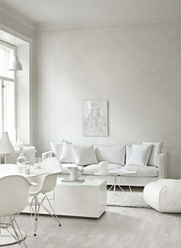 sohva ostaa skandinaavisen valkoisen valkoisen olohuoneen sisustusideoita