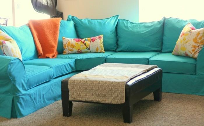 sohvan päällinen - tyylikäs patchwork blue8