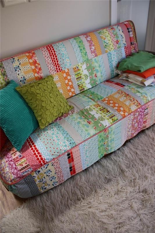 sohvan päällinen eläimet tyylikäs tilkkutäkki