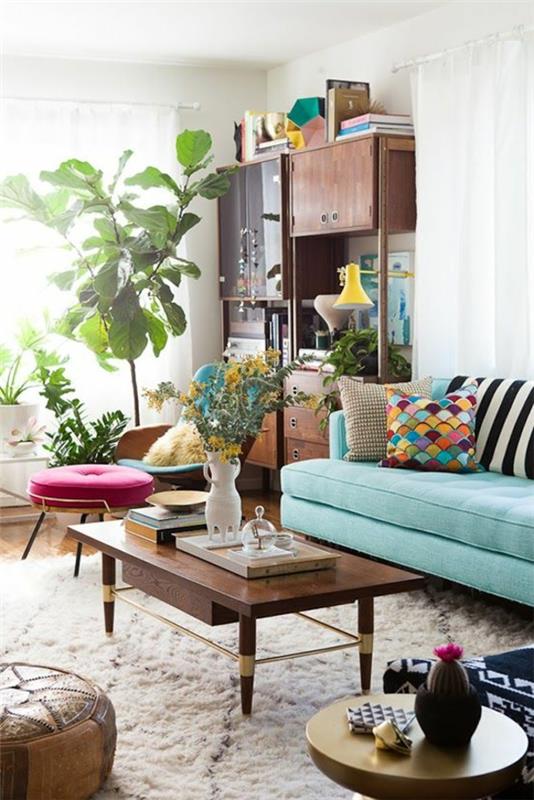 sohvatyynyt värillinen tyynynpäällinen vaaleanvihreä sohva kasvi