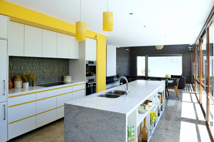 kesän värit pantone värit keltainen moderni keittiökalusteet