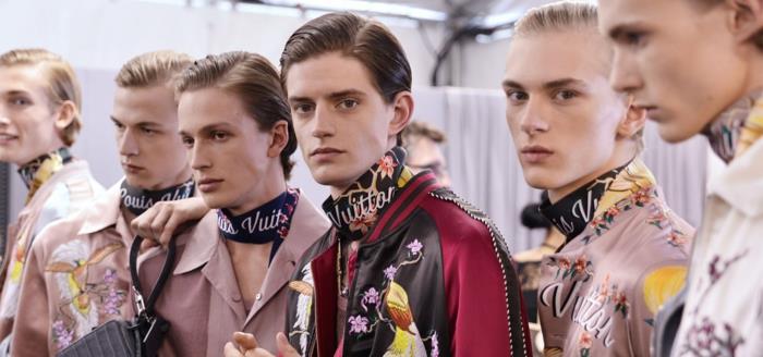 kesän asuja louis vuitton 2016 kesämuoti miesten backstage -muotinäytös