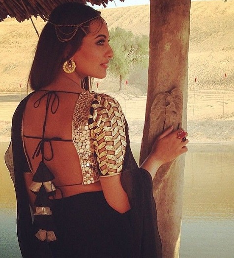 Sonakshi Sinha Backless Saree