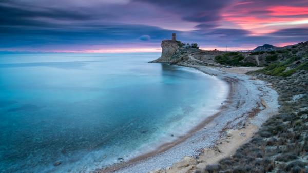 espanja loma alicante bay auringonlasku