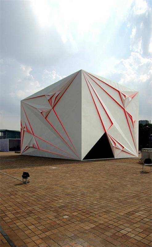 upeita rakennussuunnitelmia origami alkuperäinen valkoinen julkisivu