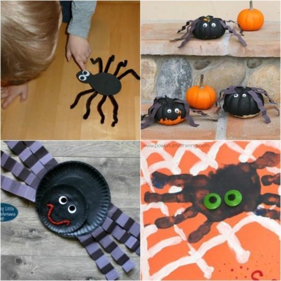 hämähäkin käsitöitä lasten kanssa halloweenina