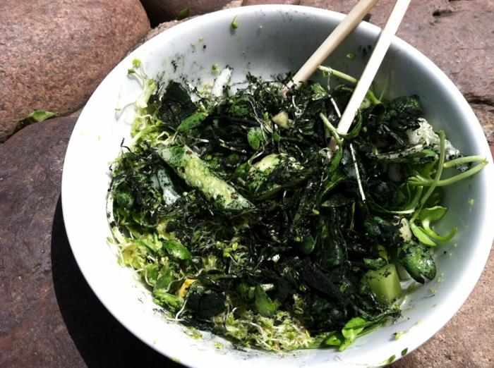 spirulina levät terveellisiä reseptejä vihreä salaatti