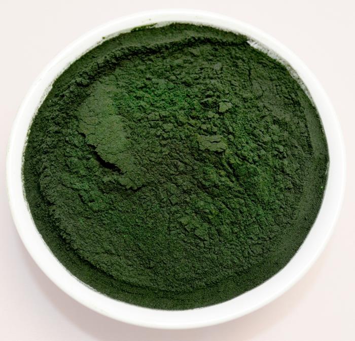 spirulina levät terve vihreä jauhe