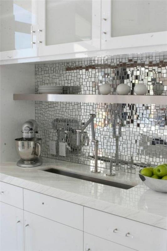 Roiskesuoja keittiö hopea laatta peili keittiö keittiö laatat