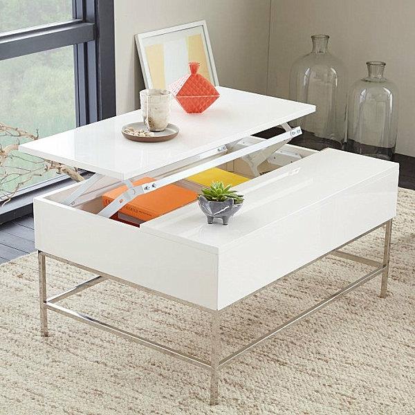 säilytystilaa taitettava olohuoneen pöytä, laajennettavissa valkoiset kiinteät sohvapöydät