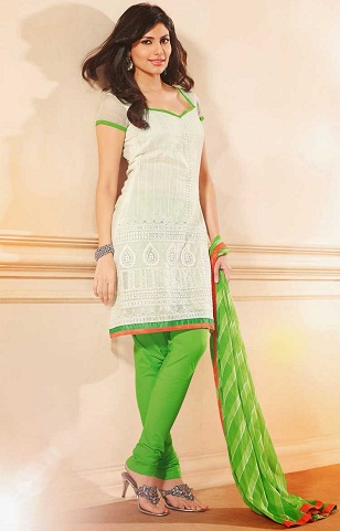Chanderi Silk Green Salwar Suit