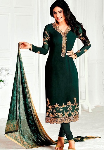 Mørkegrøn Salwar Kameez