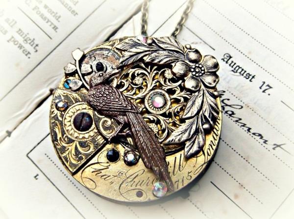 steampunk taide vanha kellomekanismi ketju kasvisto eläimistö