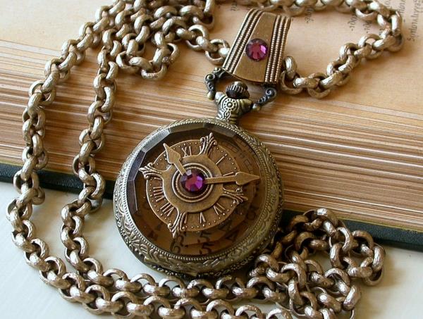 steampunk korut pronssi violetti kivi