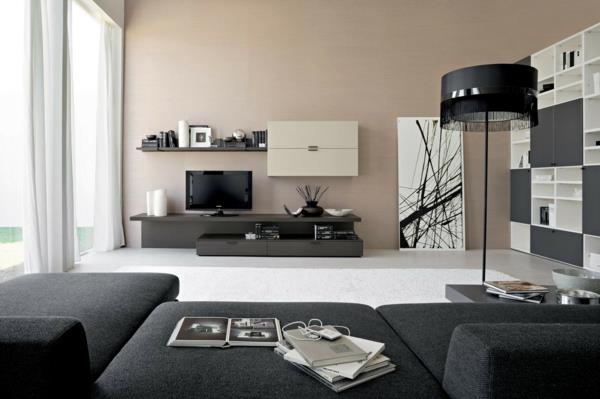 lattiavalaisin olohuone musta lampunvarjostimen harmaa sohva
