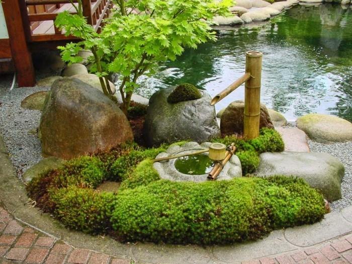 Kivipuutarhan luominen Japanilainen puutarha kivillä ja kasveilla