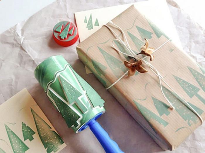 DIY -ideat käsityöideat rullakoriste joulun käärepaperi