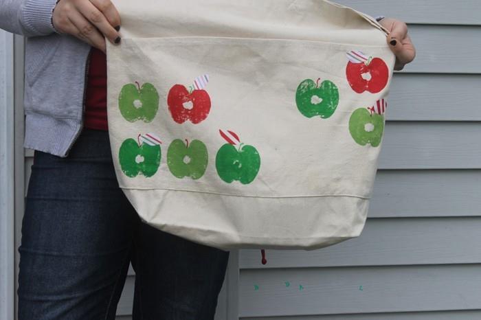 Tee leima itse Brysselin ituja kukkakuvioinen t -paita omena ontto omenapussi