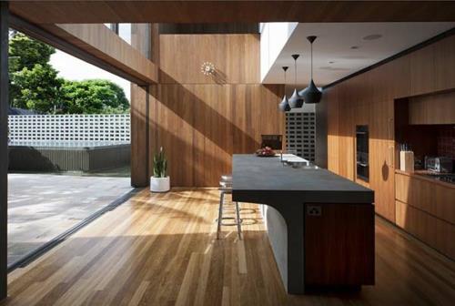 tyylikäs seinäkoriste aitoa puukeittiötä minimalistinen
